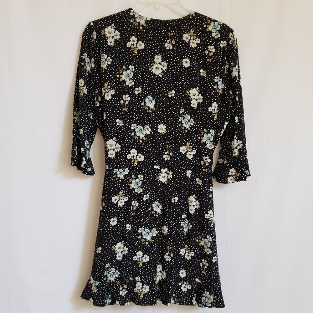 Loft - Black, Blue and White Floral Romper. Size 2 - Picture 2 of 7